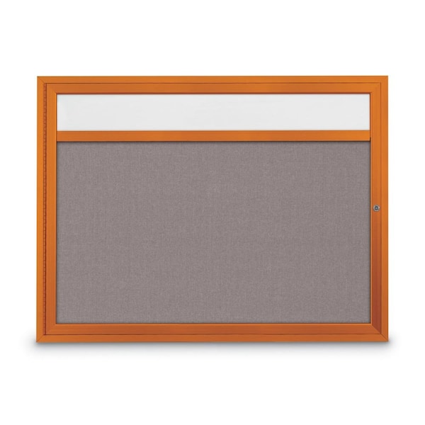 Slim Enclosed Corkboard, 30"x36", Bronze Alum Frame/Cloud